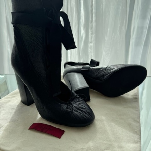 VALENTINO Boots 'NEW' - Ballerina Black Lace-Up - EU 37 - Picture 3 of 15